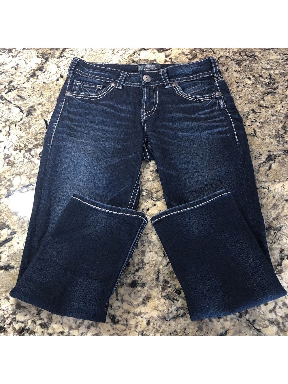 Size 30 Silver Jeans Suki Mid Capri Women’s Denim Embroidered *READ BELOW KH